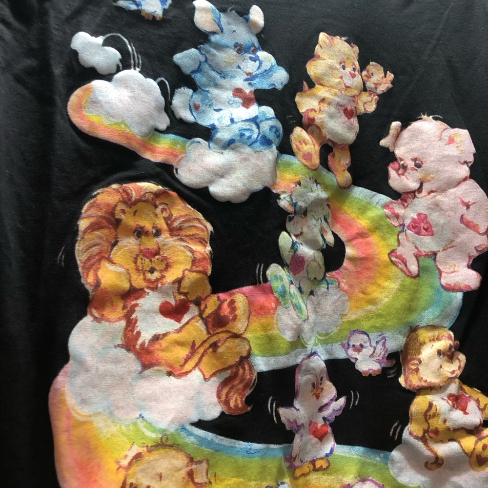 Care Bears Black Graphic Tee with White Logo Print - Picture 2 of 6